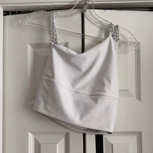 NWT Carbon38 White Chain Strap Crop Top